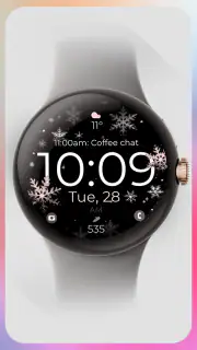 Snowflake rose gold watch face screenshot 5