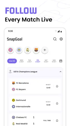 Soccer Live Scores: SnapGoal screenshot