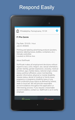 Staffmark WorkNOW screenshot