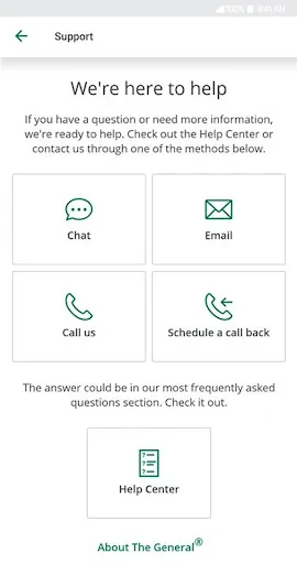 The General® Auto Insurance screenshot