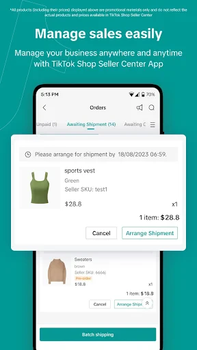 TikTok Shop Seller Center screenshot