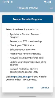 Trusted Traveler Programs screenshot 2