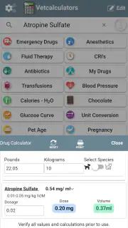 Vetcalculators screenshot 2