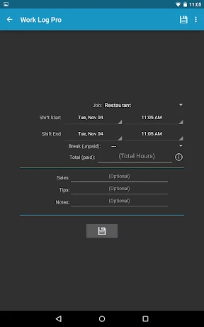 Work Log Pro screenshot