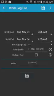 Work Log Pro screenshot 2