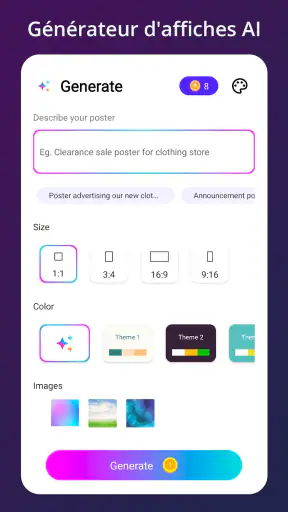 Affiche creation IA, Poster AI screenshot