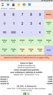 Caisse enregistreuse en ligne screenshot 1
