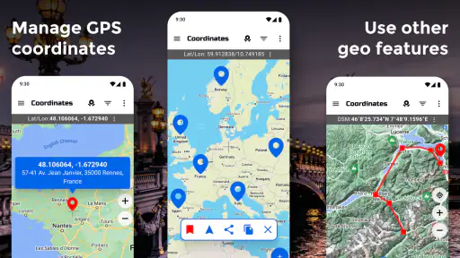 Carte des coordonnées GPS screenshot