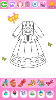 Dress Coloring Game Glitter screenshot 1