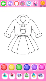 Dress Coloring Game Glitter screenshot 2