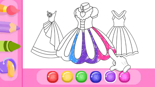 Dress Coloring Game Glitter screenshot 5