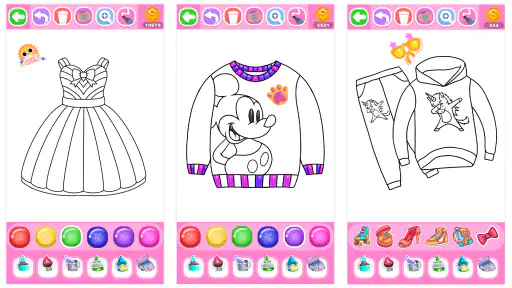 Dress Coloring Game Glitter screenshot 6