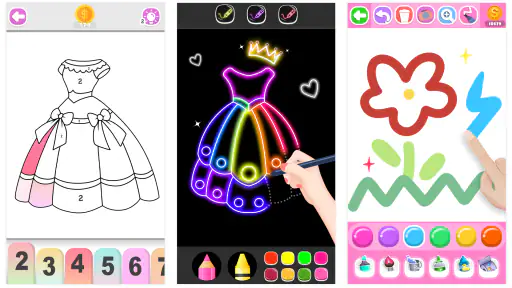 Dress Coloring Game Glitter screenshot 7