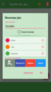 Feuille de Score screenshot 1