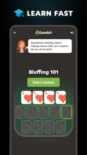 Gambit -  Play and Learn Poker screenshot 2