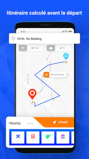 GPS vocal itinéraires routiers screenshot