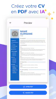 IA Constructeur de CV PDF screenshot 1