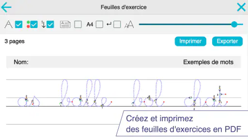 J'écris les lettres en cursive screenshot