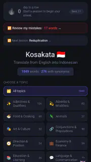 Kosakata: Learn Indonesian screenshot 1