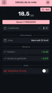 MoyennesED screenshot 3