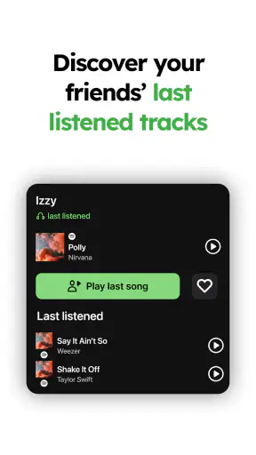 MUBR - see what friends listen screenshot