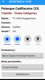 Pétanque Calendriers Concours screenshot 2