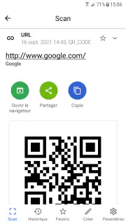 QR Code Scanner (français) screenshot 5