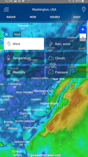 Radar météo screenshot