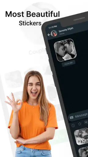 Romantic Kiss Stickers screenshot