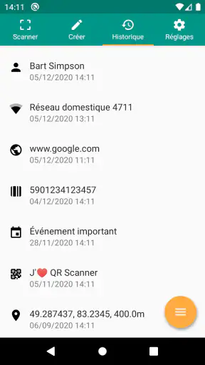 Scanner de codes QR (français) screenshot