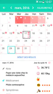 Suivi des règles et ovulation screenshot 2