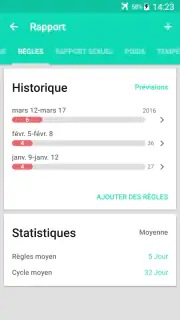 Suivi des règles et ovulation screenshot 8