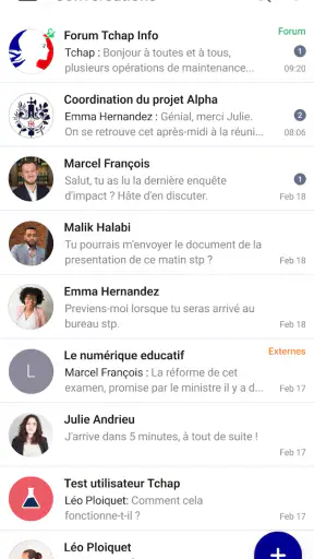 Tchap screenshot