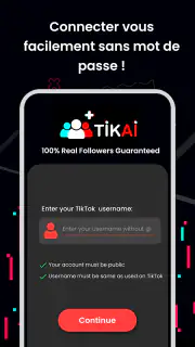 TikAi - Générateur d'Abonnés screenshot 1