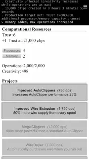 Universal Paperclips screenshot 3