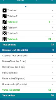 Yam's feuille de score screenshot 2