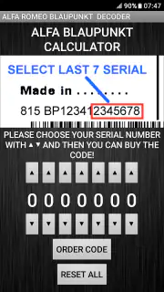 Blaupunkt Alfa RadioCodeDecode screenshot 2