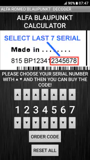 Blaupunkt Alfa RadioCodeDecode screenshot 3