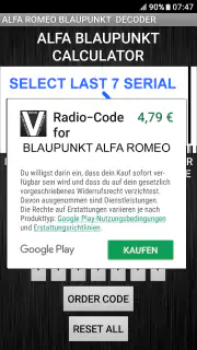 Blaupunkt Alfa RadioCodeDecode screenshot 4