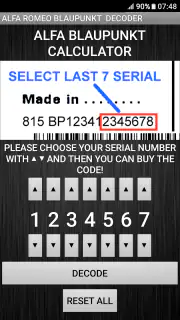 Blaupunkt Alfa RadioCodeDecode screenshot 5