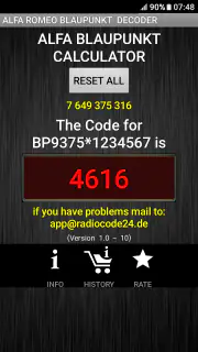 Blaupunkt Alfa RadioCodeDecode screenshot 6