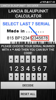 Blaupunkt Lancia Radio Code screenshot 5
