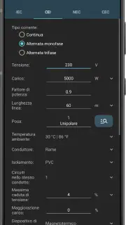 Calcoli Elettrici screenshot 2