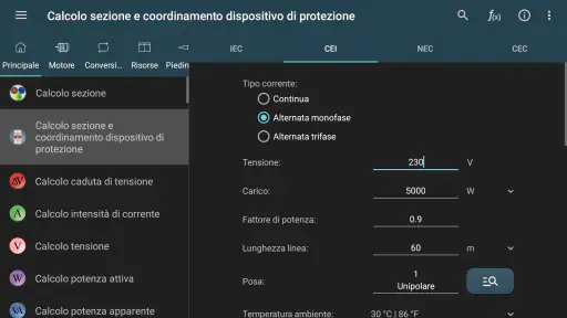 Calcoli Elettrici screenshot 7