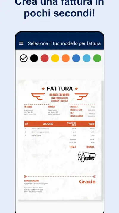 Crea fatture-preventivi in PDF screenshot 1