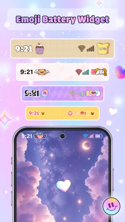 Cute Emoji Battery Widget screenshot 1