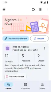 Google Classroom screenshot 2