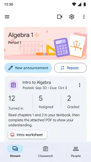 Google Classroom screenshot 2