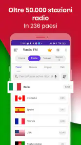 Radio FM: Live Italian Radios screenshot 1