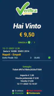 Verifica Giocata - Scommesse screenshot 3